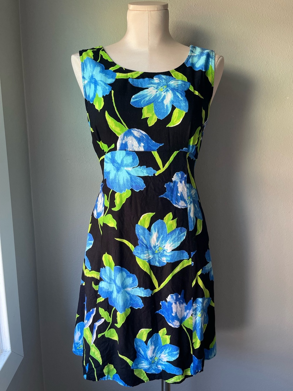 Vintage 1990s Floral Tie Back Sheath Dress
